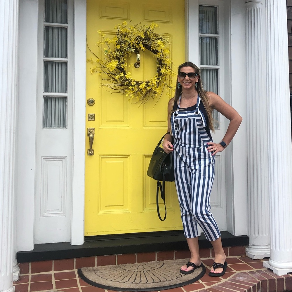 STRIPED DENIM OVERALLS! Absolutely loved these!